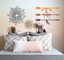 Load image into Gallery viewer, Bohemian style Arrow Feather Wall Decal, Bohemian style Arrow Feather Wall sticker, Bohemian style Arrow Feather wall decor