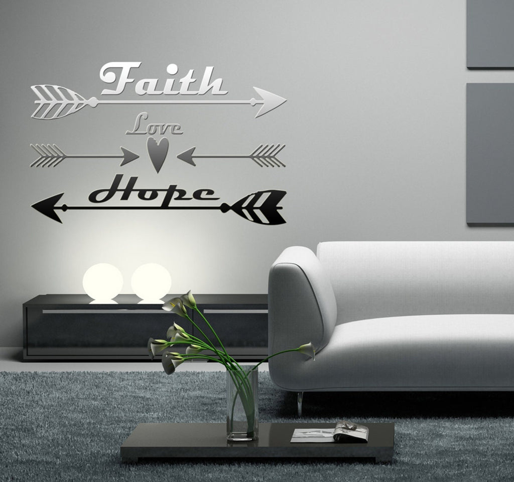 Boho Faith Hope Love Wall Decal, Boho Faith Hope Love Wall sticker, Boho Faith Hope Love wall decor