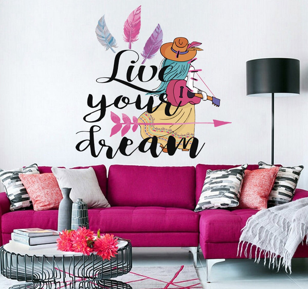 Boho Girl Quote Love Dream Wall Decal, Boho Girl Quote Love Dream Wall sticker, Boho Girl Quote Love Dream wall decor