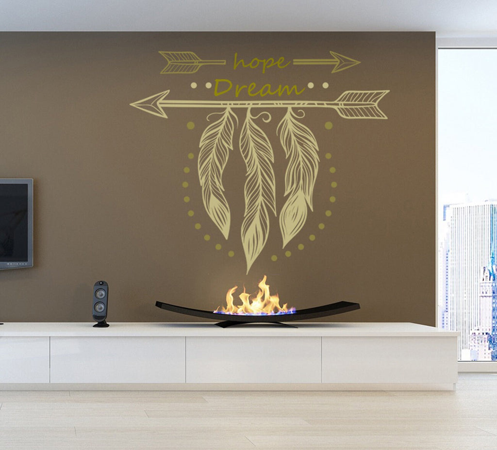 Boho Pen Hope Dream Wall Decal, Boho Pen Hope Dream Wall sticker, Boho Pen Hope Dream wall decor