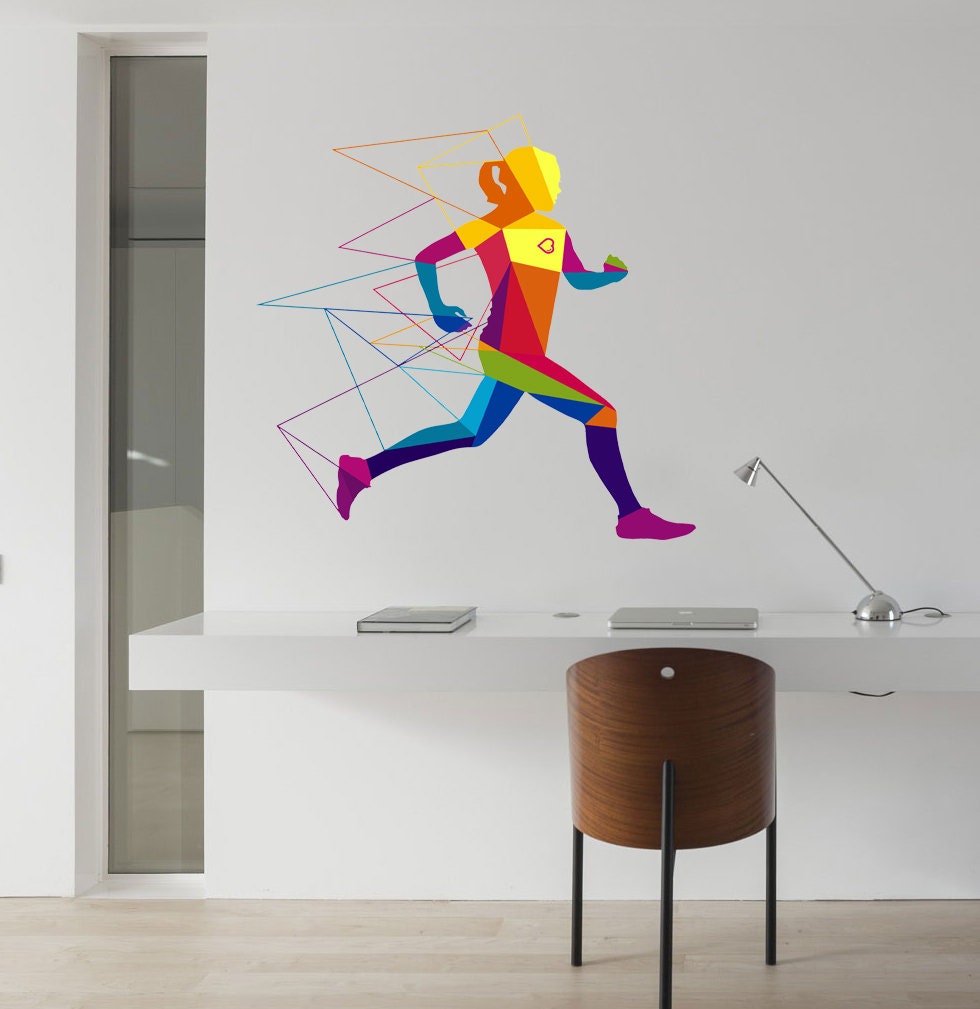 Runner Wall Decal, Runner Wall sticker, Runner wall decor, Runner Wall Art