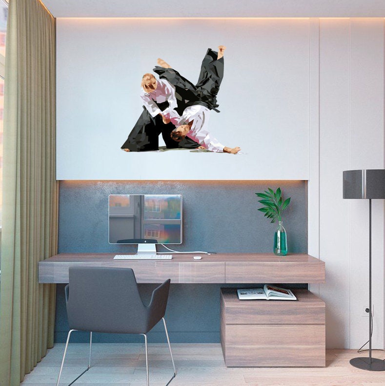 Aikido Martial Arts Wall Decal, Aikido Martial Arts Wall sticker, Aikido Martial Arts wall decor, Aikido Martial Arts Wall Art