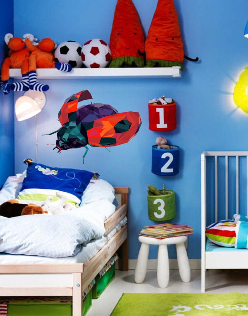 Lady Bug Polygonal Wall Decal
