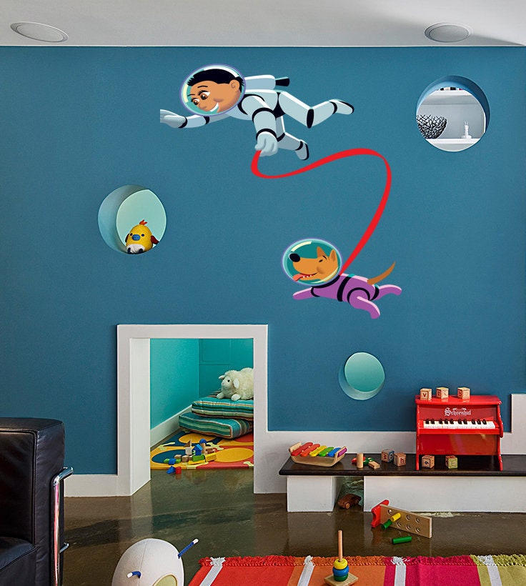 Boy Astronaut Nursery Wall Decal
