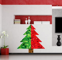 Load image into Gallery viewer, Christmas Tree Polygonal Wall Decal, X-Mas Tree Wall Sticker