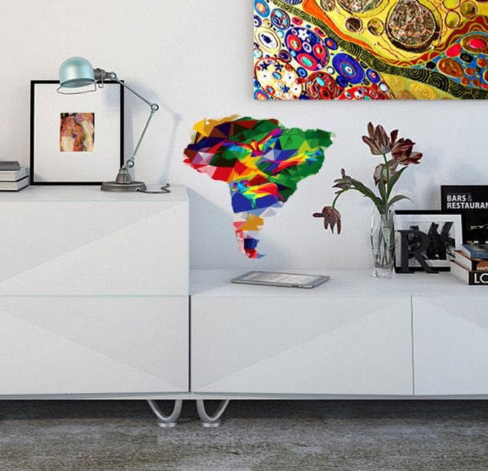 Africa Polygonal Wall Decal, African Decor, Africa Wall Art