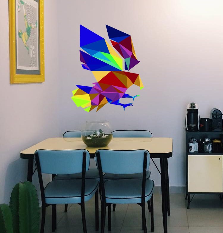 Bald Eagle Polygonal Wall Decal