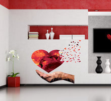 Load image into Gallery viewer, Love Wall Decal, Heart Polygonal wall Decal