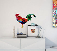Load image into Gallery viewer, Rooster Polygonal Wall Decal, Poultry Sticker, Fowl Wall Art, Barn-Door Fowl Vinyl Wallpapers, Bird Home Décor, Farm Wall Design