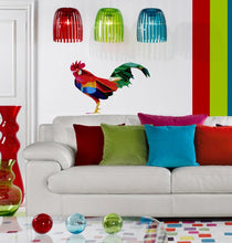 Load image into Gallery viewer, Rooster Polygonal Wall Decal, Poultry Sticker, Fowl Wall Art, Barn-Door Fowl Vinyl Wallpapers, Bird Home Décor, Farm Wall Design
