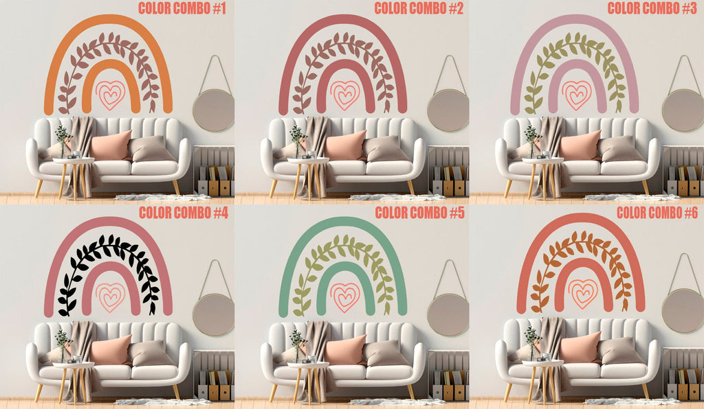 Rainbow Wall Decals Large, Boho Rainbow Wall Decor for Girls Kids Bedroom, Nursery Christmas Birthday Party-GD-753