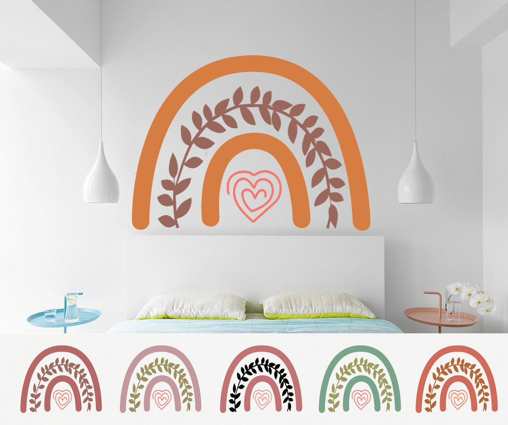 Rainbow Wall Decals Large, Boho Rainbow Wall Decor for Girls Kids Bedroom, Nursery Christmas Birthday Party-GD-753
