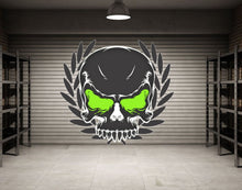 Load image into Gallery viewer, Sugar skull sticker Skull decor halloween Angry Skull decal Human skull art Skull wall art Skull car decal