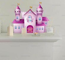 Load image into Gallery viewer, Princess Castle decal for wall Nursery princess decor Pink Castle for bedroom Princess castle decor Nursery castle wall decor