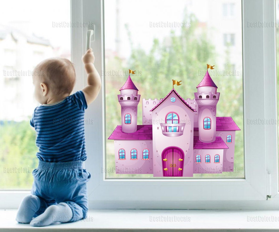 Princess Castle decal for wall Nursery princess decor Pink Castle for bedroom Princess castle decor Nursery castle wall decor