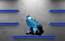 Load image into Gallery viewer, Wolf Moon and Stars Double Exposure - Vinyl Sticker - Bumper Sticker, Walls Sticker Trucks - Graphic Sticker, living room decor-GD33