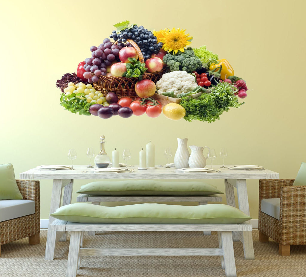 Mixed Fruits and Vegetables Stickers Graffiti Decals Sticker DIY Ideals, Spread of Mixed Fruits and Wall Decal, Food Artwork - AN-630