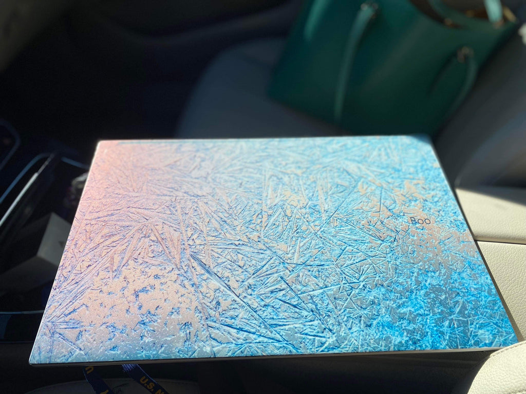 3D Frosted glass laptop decal, 3D laptop sticker, please provide size in personalization decor