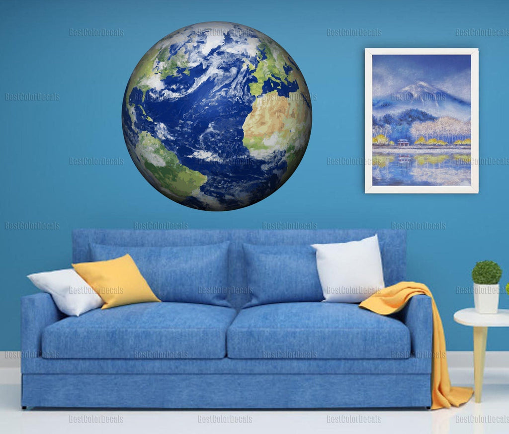Planets decal car School decals for wall Wall art Globe decal Vinyl Globe earth Decal for school