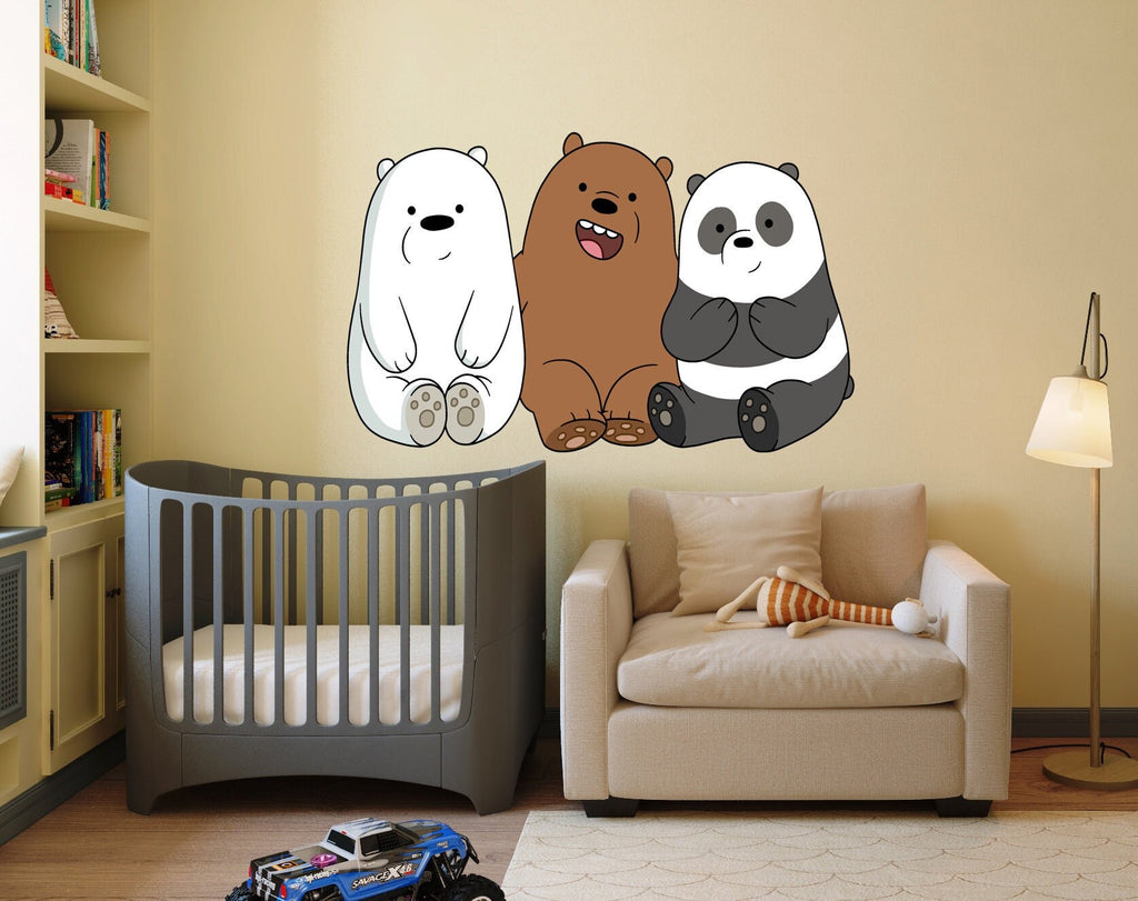 Teddy bear decal Baby bear wall art Baby bear decal Vinyl decal baby room Baby name decal for nursery Baby bears wall sticker, kc-447