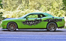 Load image into Gallery viewer, Car vinyl full color tribal Checkered flag decal Full color side graphics sticker Racing wrap Flag vinyl