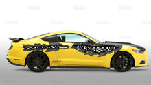 Load image into Gallery viewer, Car vinyl full color tribal Checkered flag decal Full color side graphics sticker Racing wrap Flag vinyl