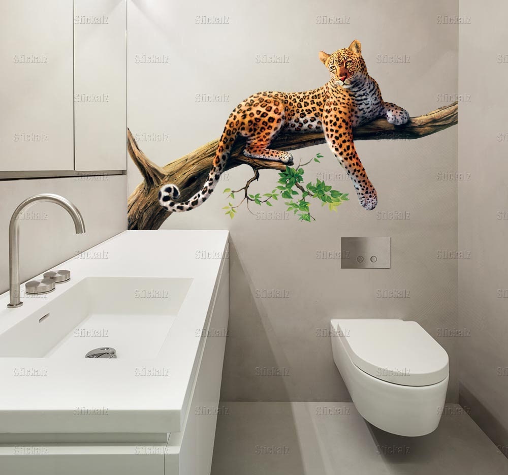 Leopard wall decal, Leopard Full Color Decal, Leopard Full color sticker, wall art cn 024