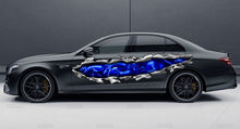 Load image into Gallery viewer, 3D Dragons Car Wrap, Dragon Ripped Metal Car Vinyl, Creature Pride Car Vinyl, Lizard Full Color Car Side Graphics