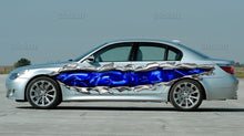 Load image into Gallery viewer, Dragons street racing car graphics, 3D Dragon ripped metal car vinyl sticker, Lizard pride car vinyl, Creature full color car side wrap