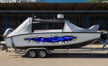 Load image into Gallery viewer, 3D Dragons Ripped Metal Watercraft Vinyl, Dragon Cigar Boat Side Graphics, Lizard Full Color Yacht Graphics