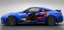 Load image into Gallery viewer, 3D Bold eagle street racing graphics, American pride full color car side wrap, USA Flag car vinyl sticker, US eagle car design