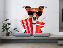 Load image into Gallery viewer, Dog wall sticker, funny dog, movie night wall decal, funny animal decor cfb 77