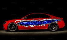 Load image into Gallery viewer, Dragons street racing car graphics, 3D Dragon ripped metal car vinyl sticker, Lizard pride car vinyl, Creature full color car side wrap