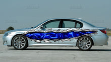 Load image into Gallery viewer, 3D Dragons Full Color Car Side Graphics, Tribal Dragon racing stripes, Lizard Car Side Graphics, Dragons car vinyl side wrap