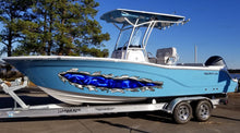 Load image into Gallery viewer, 3D Dragons Ripped Metal Watercraft Vinyl, Dragon Cigar Boat Side Graphics, Lizard Full Color Yacht Graphics