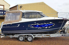 Load image into Gallery viewer, 3D Dragons Ripped Metal Watercraft Vinyl, Dragon Cigar Boat Side Graphics, Lizard Full Color Yacht Graphics