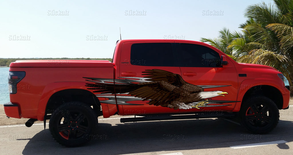 Customized Stickers, Car Decals for Men, Car vinyl full color tribal decal, American Flag Car Decal, Car wrap design for Pickups