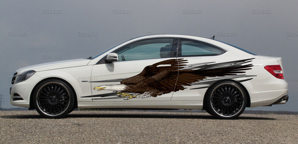 Bald Eagle decal Full color car side graphics, Tribal street racing graphic, American Pride wrap design, Cool decals
