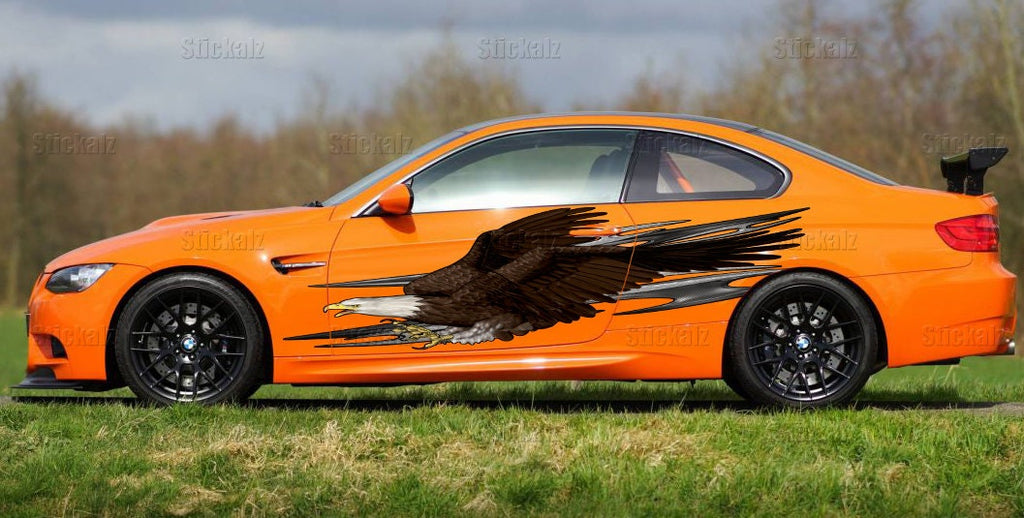 Bald Eagle decal Full color car side graphics, Tribal street racing graphic, American Pride wrap design, Cool decals