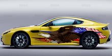 Load image into Gallery viewer, 3D Bold eagle street racing graphics, American pride full color car side wrap, USA Flag car vinyl sticker, US eagle car design