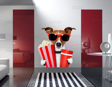 Load image into Gallery viewer, Dog wall sticker, funny dog, movie night wall decal, funny animal decor cfb 77