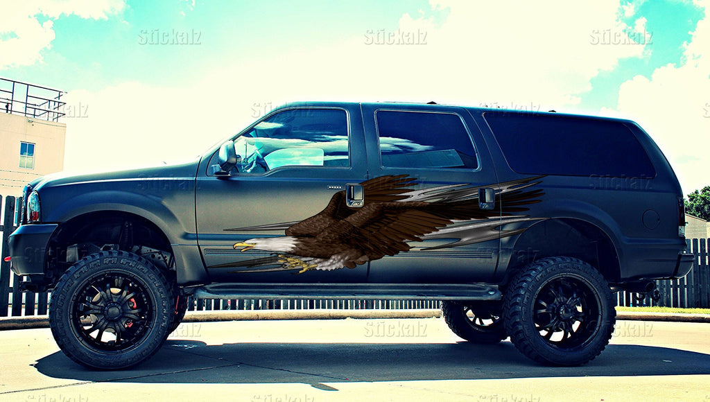 Customized Stickers, Car Decals for Men, Car vinyl full color tribal decal, American Flag Car Decal, Car wrap design for Pickups