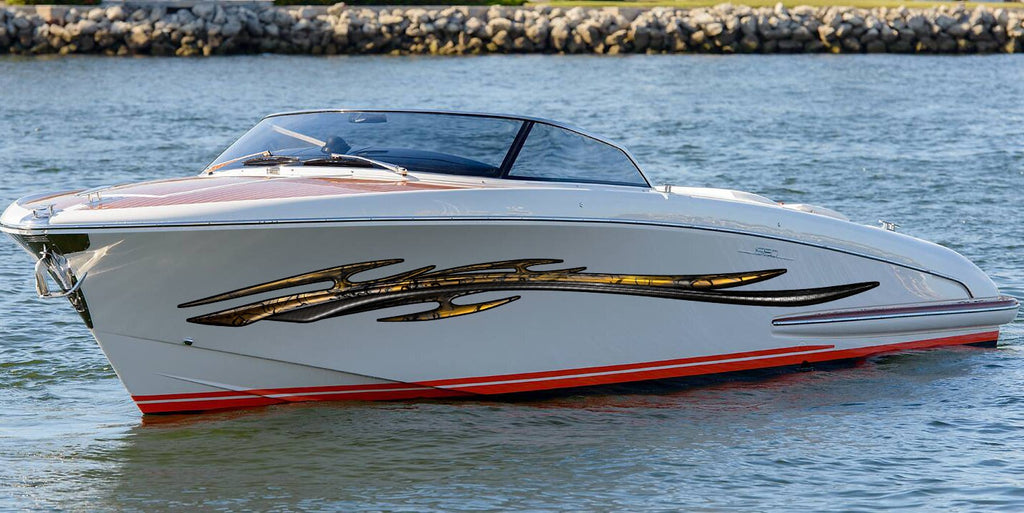 3D Graphic Yacht Decal, Tribal Ripped Metal Speed Boat Vinyl, Watercraft Sticker, Tribal Yacht Vinyl, Cigar Boat Wrap, Boat Wraps Plain