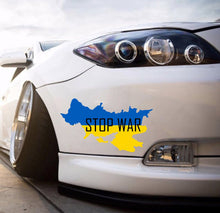 Load image into Gallery viewer, Stop War Car Decal, Car Vinyl Decal Pray for Ukraine, Stand for Ukraine Car Vinyl, No War Car Decal, Support Ukraine Stickers