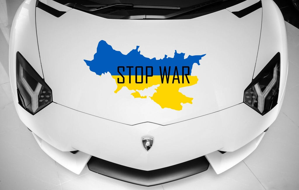 Stop War Car Decal, Car Vinyl Decal Pray for Ukraine, Stand for Ukraine Car Vinyl, No War Car Decal, Support Ukraine Stickers