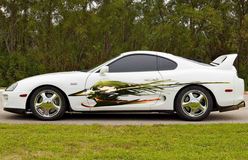 Warrior Girl Anime Sticker, Sexy Anime Stickers, Japanese Anime Vehicle Livery, Anime Car Wrap Side, Cast Vinyl Wrap, Racing Car Decal