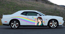 Load image into Gallery viewer, Anime Car Wrap, Sexy Anime Stickers, Manga Theme Side Car Wrap, Street Racing Graphic, Anime Car Vinyl Decal, Large Vehicle Graphics