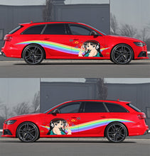 Load image into Gallery viewer, Anime Car Wrap, Sexy Anime Stickers, Manga Theme Side Car Wrap, Street Racing Graphic, Anime Car Vinyl Decal, Large Vehicle Graphics