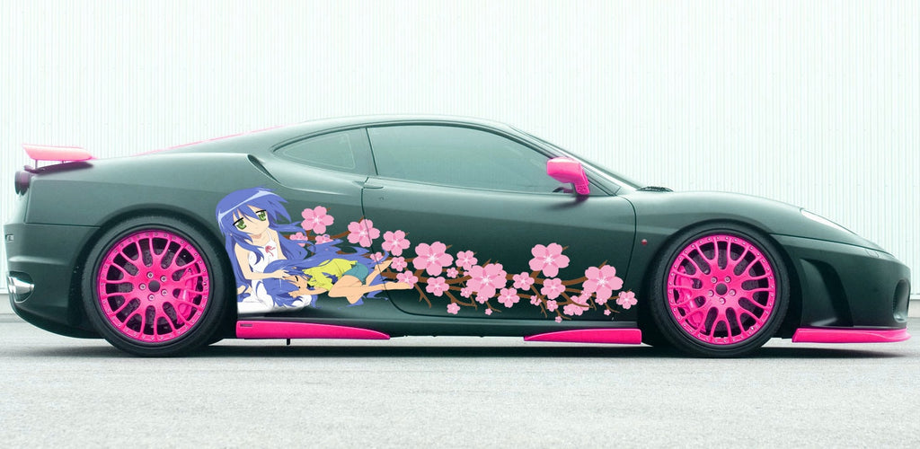 Anime Car Vinyl Decal – JDM Itasha Wrap for Hood, Door, or Side – Full Color Waifu Sticker for Drift Cars, Tuners, or Show Builds