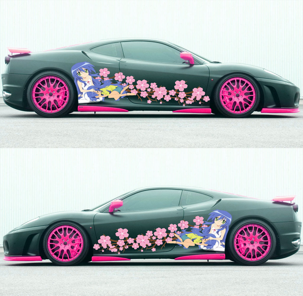 Anime Car Vinyl Decal – JDM Itasha Wrap for Hood, Door, or Side – Full Color Waifu Sticker for Drift Cars, Tuners, or Show Builds
